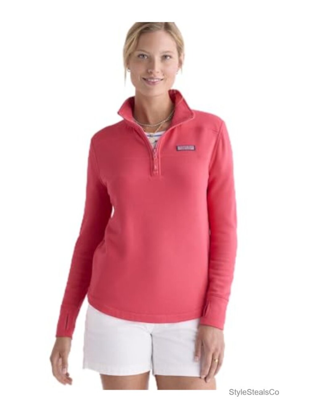 Women's Dreamcloth Relaxed Quarter-Zip Pullover with Thumbholes
